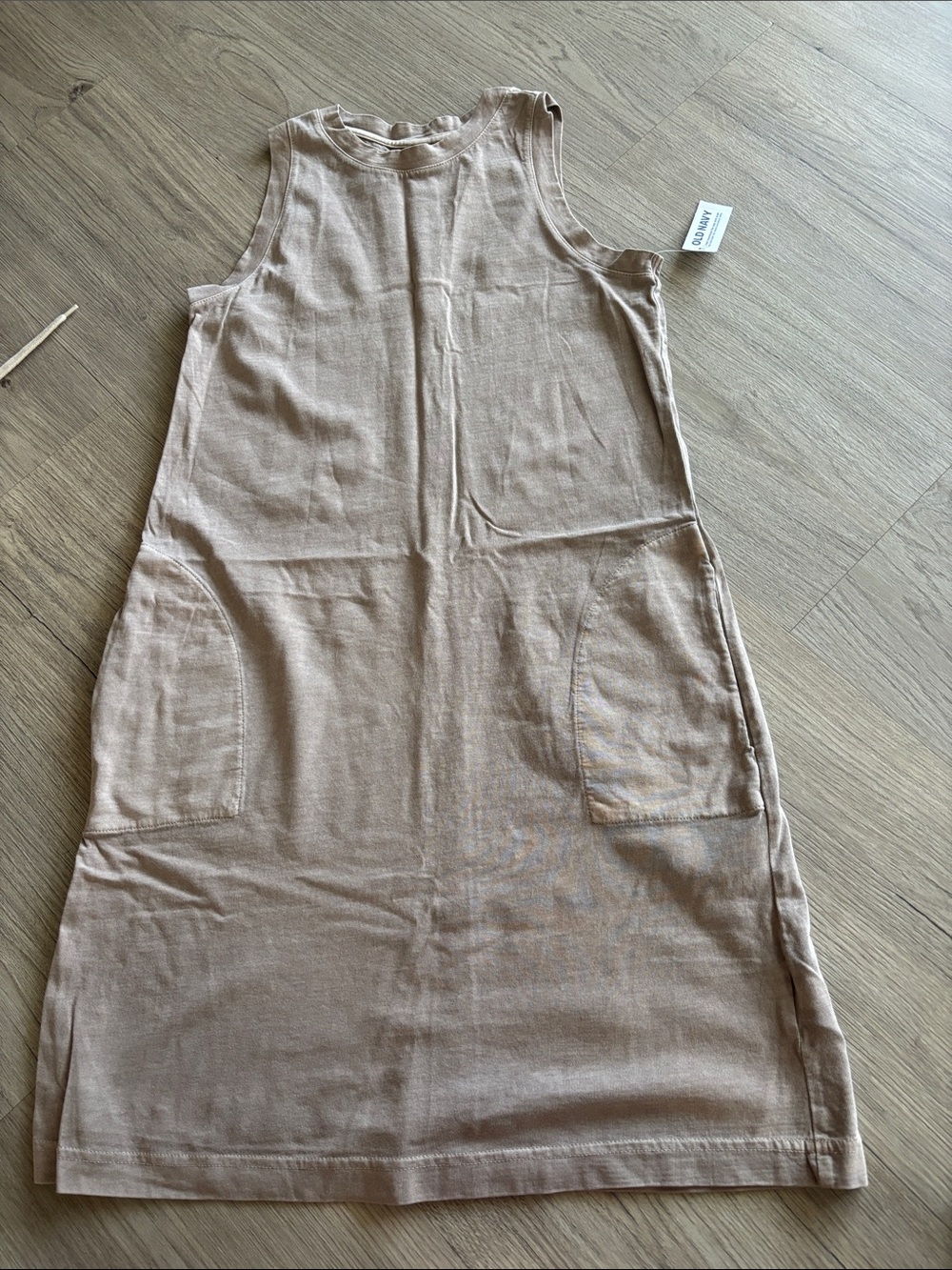 Old Navy Neutral Beige Sleeveless Mini Shift Dress
